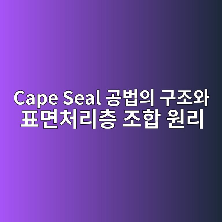 Cape Seal 공법의 구조와 표면처리층 조합 원리 7 cape seal eab3b5ebb295ec9d98 eab5aceca1b0ec9980 ed919ceba9b4ecb298eba6acecb8b5 eca1b0ed95a9 ec9b90eba6ac 1788791341